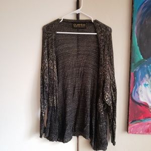 Gold metallic shiny cardigan